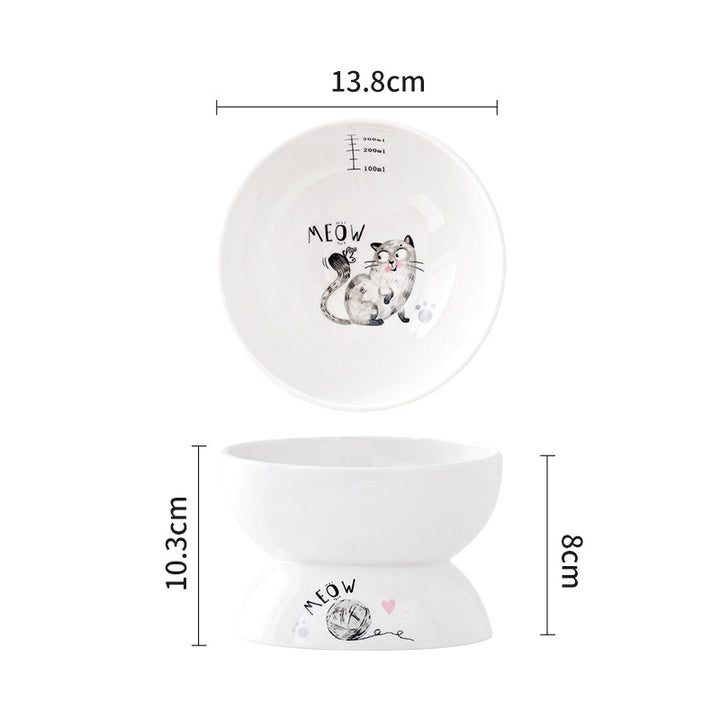 Elevated Ceramic Cat Bowl