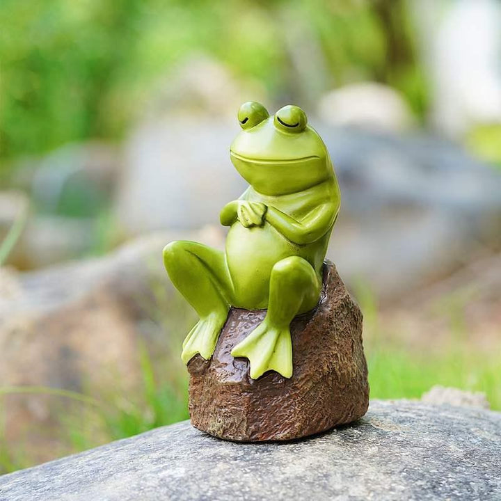 Charming Resin Thinking Frog Figurine