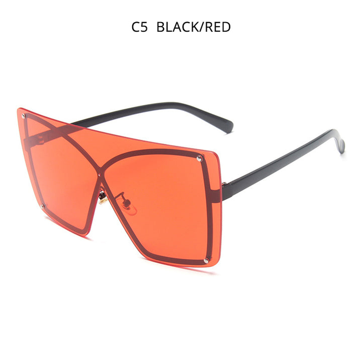 Fashion Oversized Flat Top Sunglasses