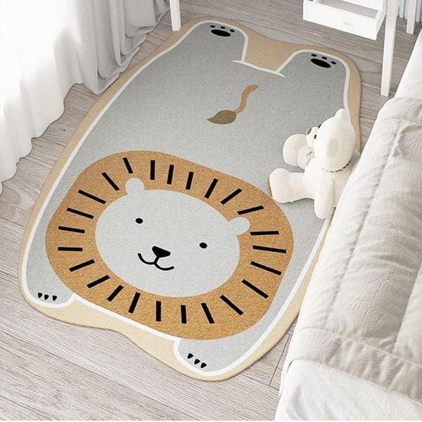 Cute Animal Living Room Decorative Rugs – Plush Soft Cartoon Bedroom Carpet