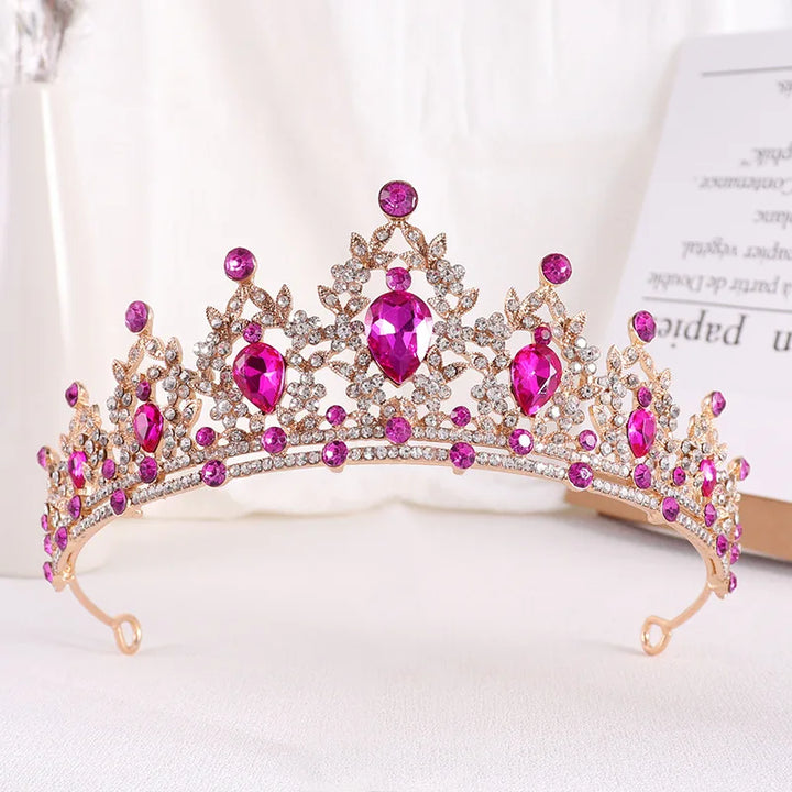 Baroque Gold Champagne Crystal Bridal Tiara