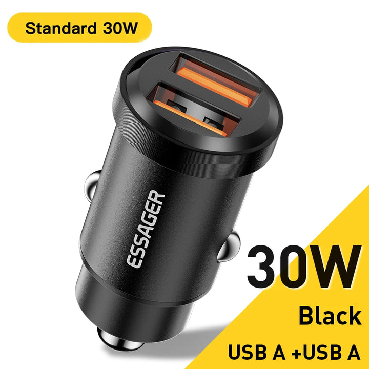 30W/45W Dual USB Car Charger with Fast Charging for iPhone and Android