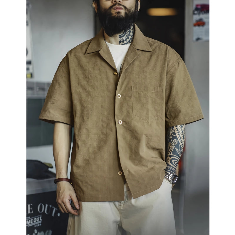 Casual Pleated Short-sleeved Shirt