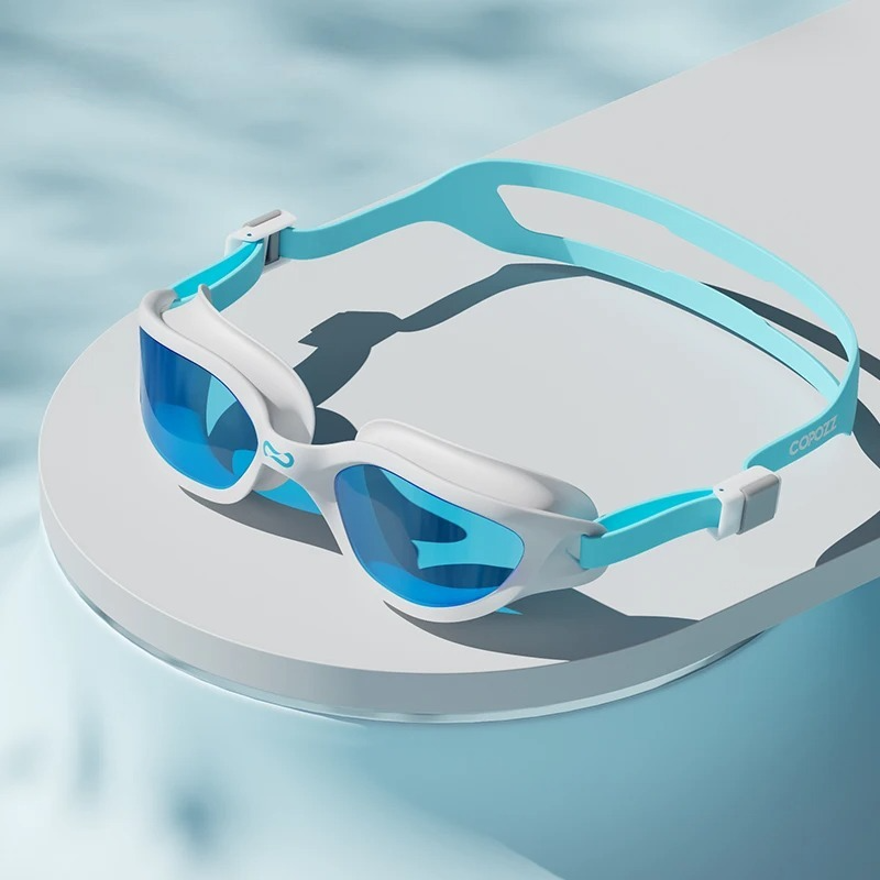 Professional Anti-Fog Mirrored Swimming Goggles with UV Protection and Adjustable Silicone Strap