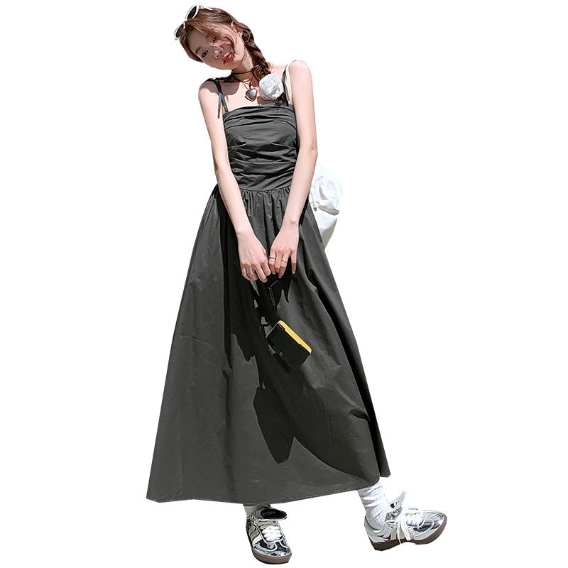 Younger Fashion French Style Temperament Slim Sleeveless Sling Dress