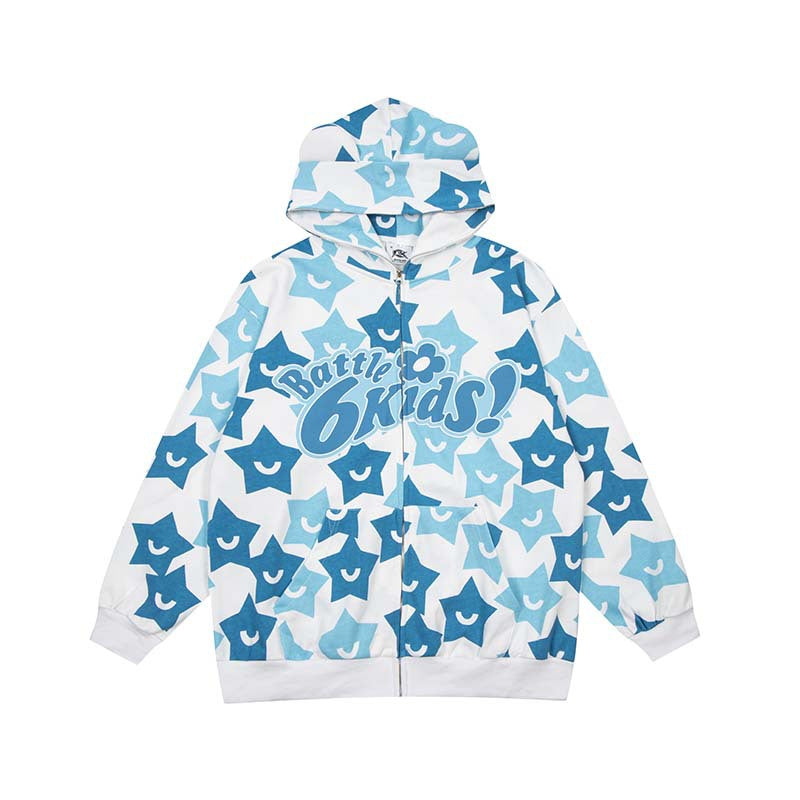 Women's Five Pointed Star Printed Hoodie