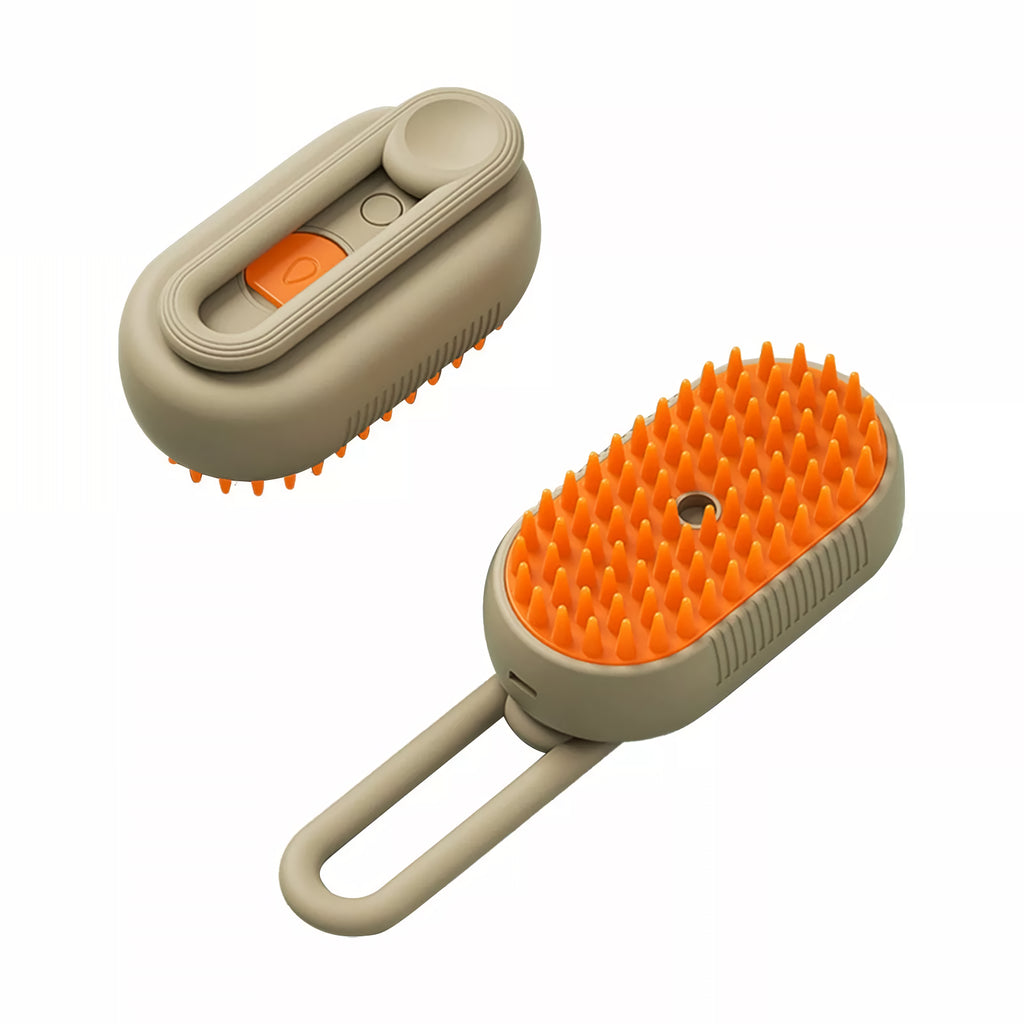 Pet Grooming Comb with Electric Spray and Soft Silicone Brush