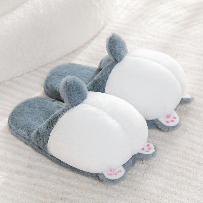 Cartoon Cute Girl Hip-wrapped Butt Warm-keeping And Cold-proof Non-slip Indoor Cotton Slippers