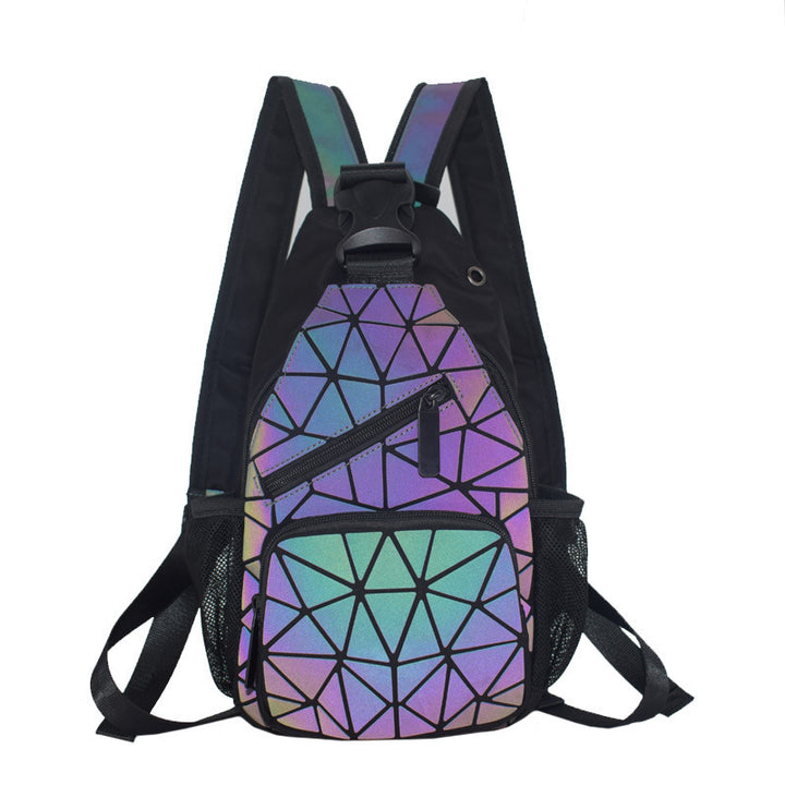 Geometric Rhombus Backpack Ever-changing Shoulder Bag Men And Women Phantom Color Luminous Shoulder Bag Female Chest Bag