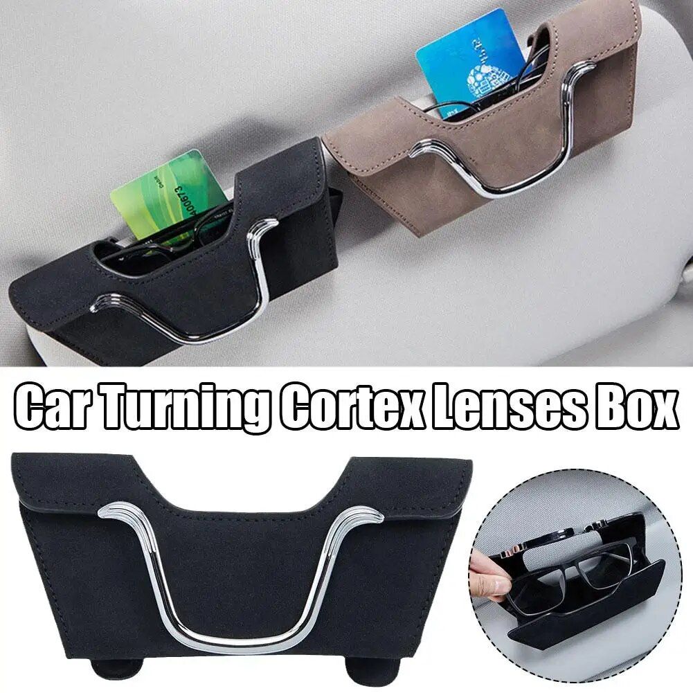 Compact Leather Car Sunglass & Card Holder