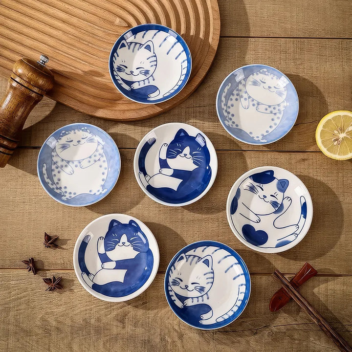 Japanese Lucky Cat Ceramic Sauce Dish