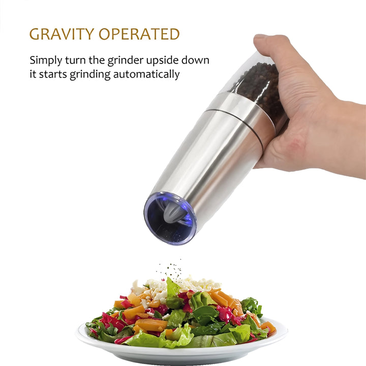 Electric Automatic Salt and Pepper Grinder - Adjustable Coarseness, Battery-Operated