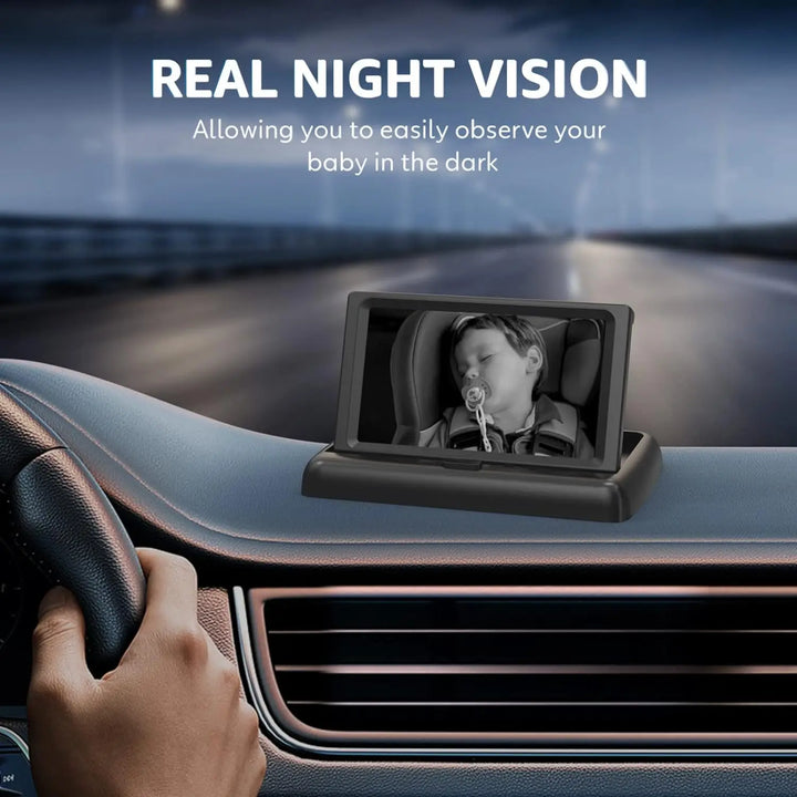 Baby Car Camera with HD Display, 4.3-inch Monitor & Night Vision