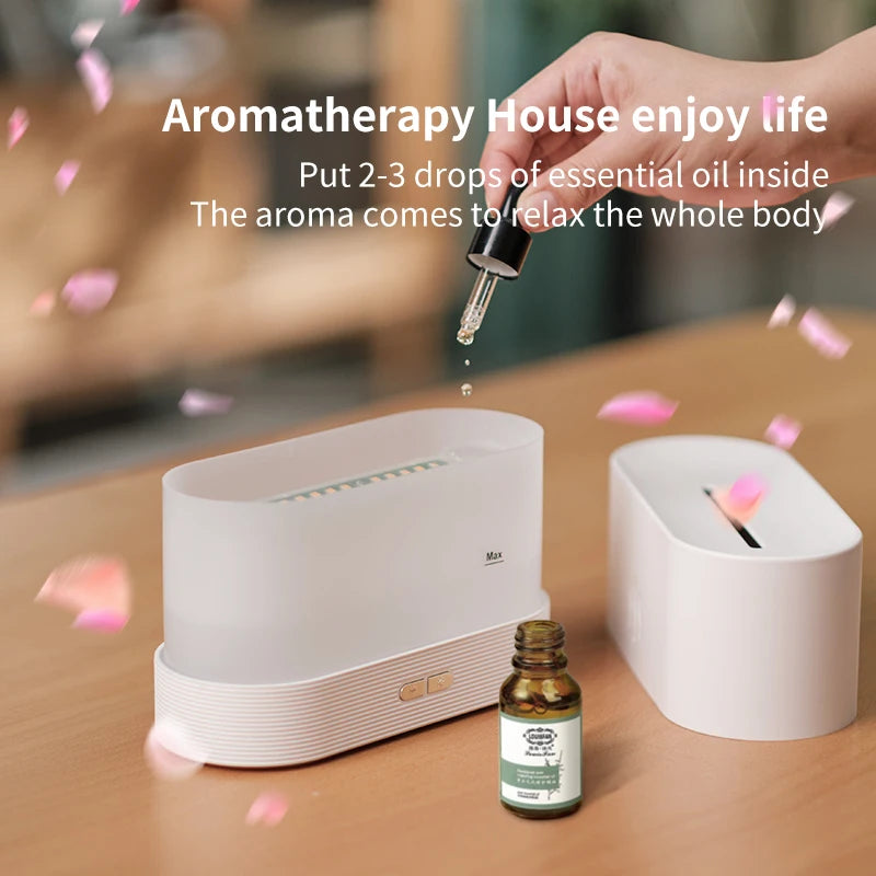 Aromatic Flame Diffuser & Ultrasonic Humidifier with USB Power