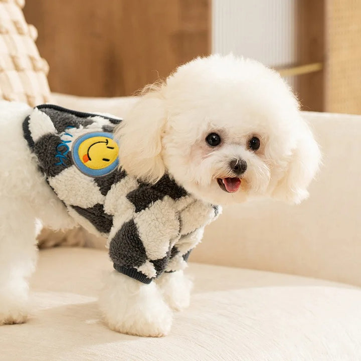 Checkered Fleece Coat for Small and Medium Dogs