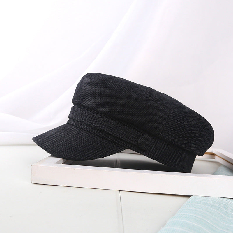 Autumn Linen Military Hat