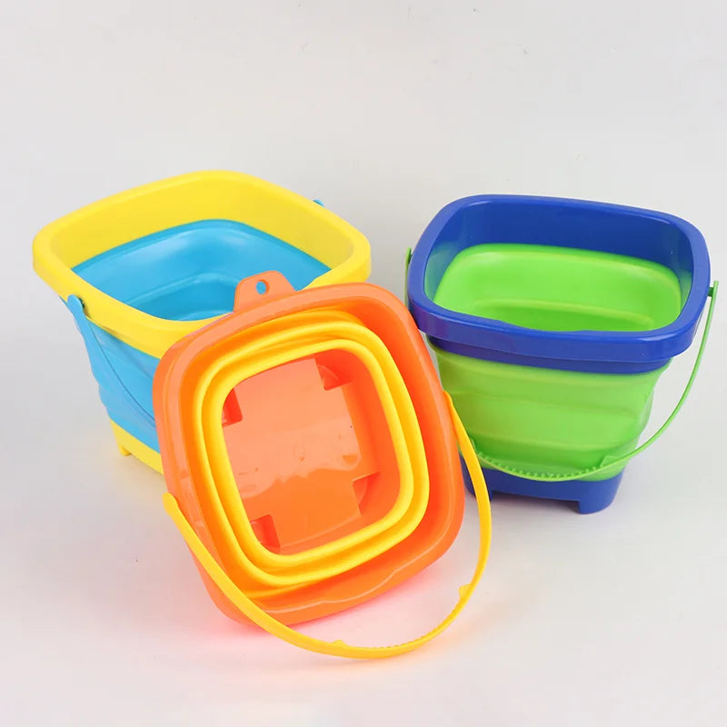 Portable Collapsible Silicone Beach Bucket for Kids