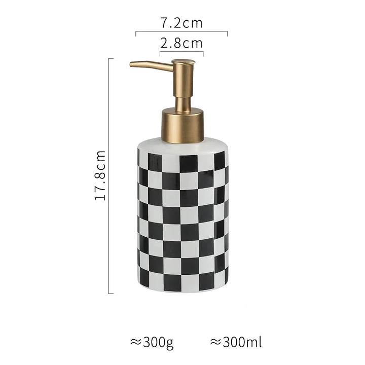 Elegant Plaid Ceramic Bathroom Dispenser