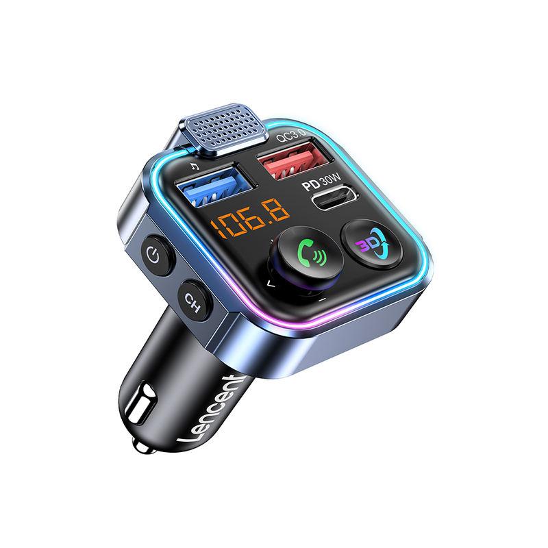 Bluetooth 5.3 FM Transmitter with 48W Fast Charging, Hands-Free Calling