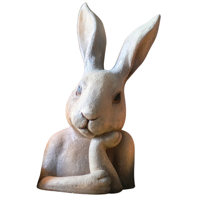 Rabbit Bust Sculpture Large Decorative Ornaments Post-modern Art Entrance Courtyard Creative