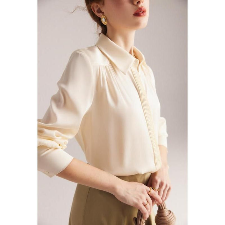 Elegant Long Sleeve Silk Blouse for Women