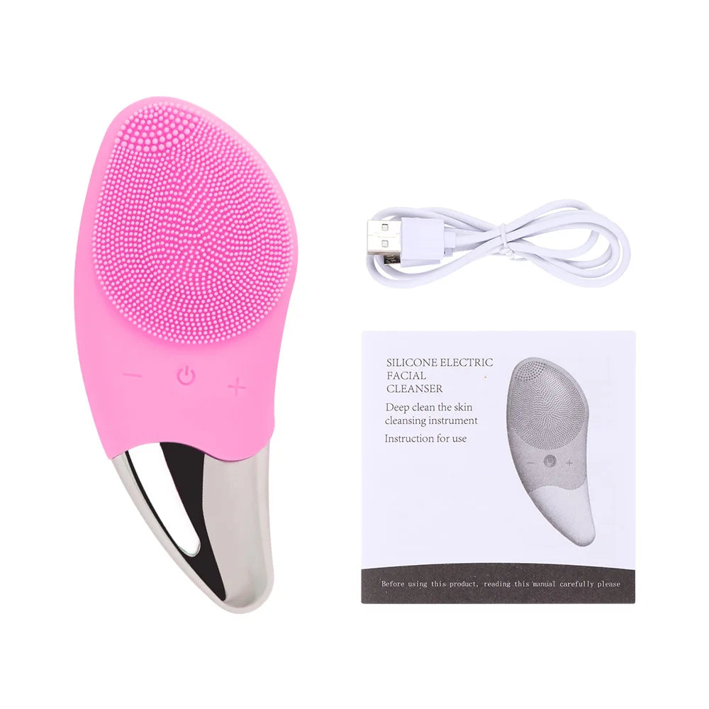 Electric Sonic Ultrasonic Silicone Face Cleansing Brush