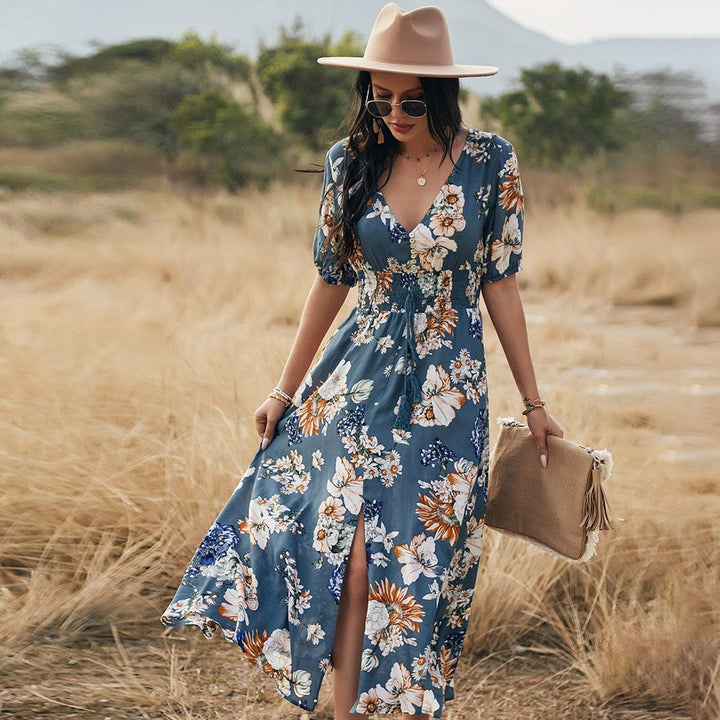 Elegant Summer Printed Maxi Dress