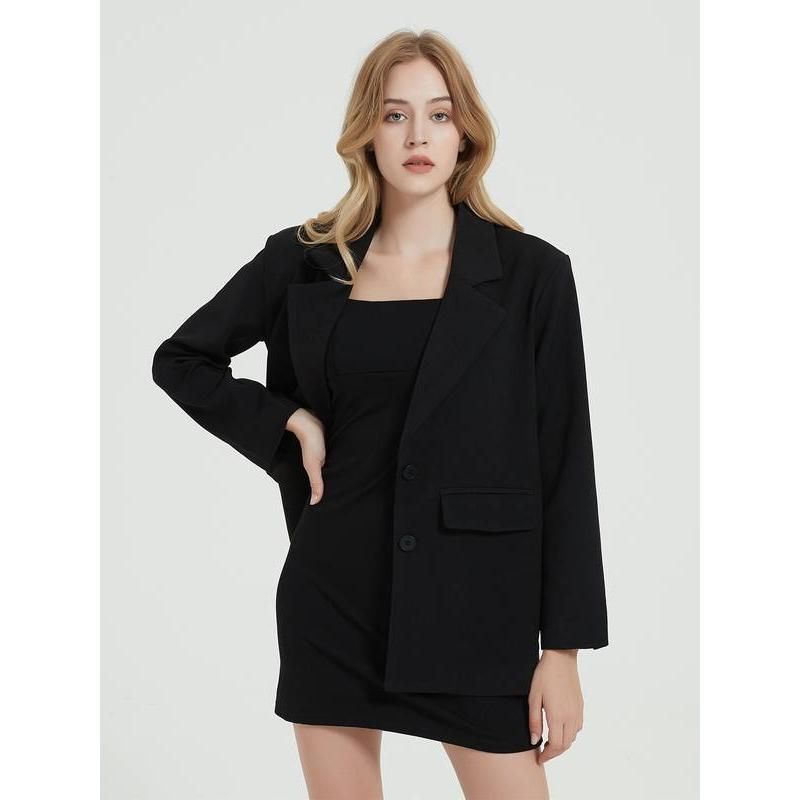 Elegant Black Blazer Coat for Women