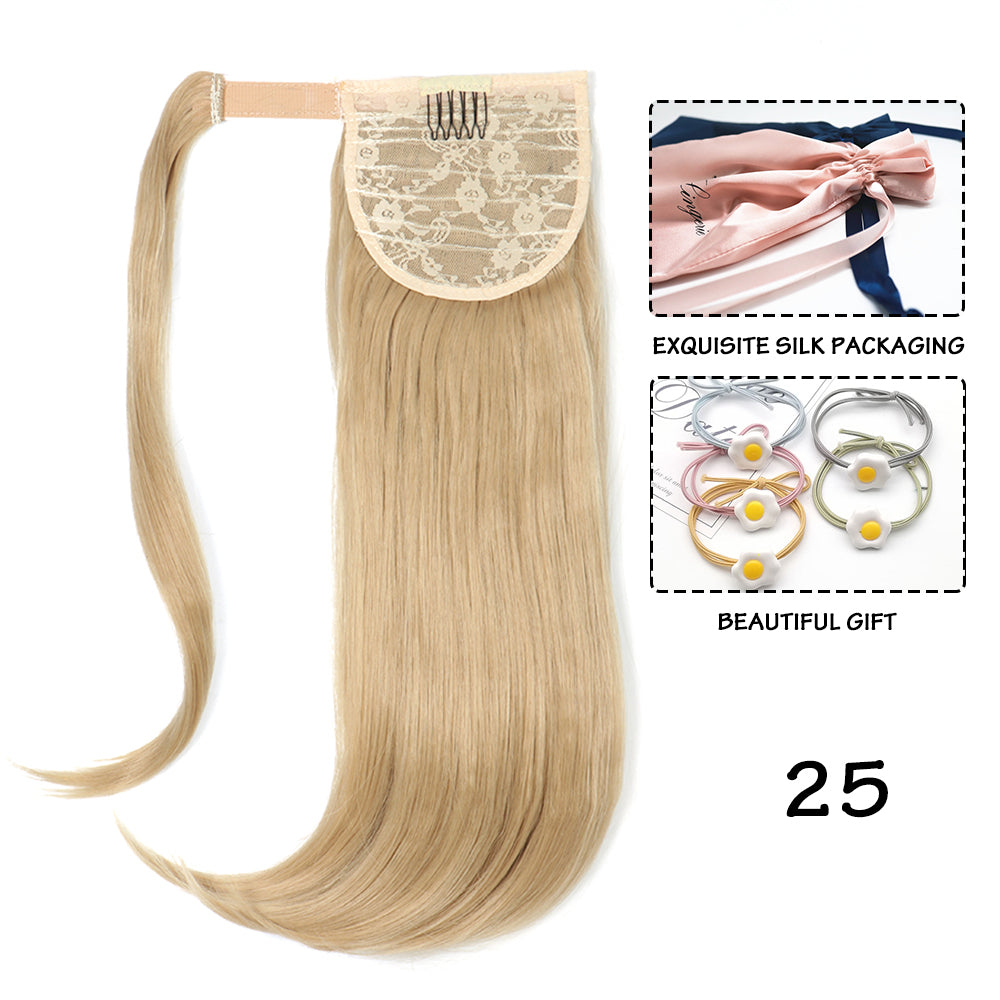 Synthetic Straight Wraparound Ponytail