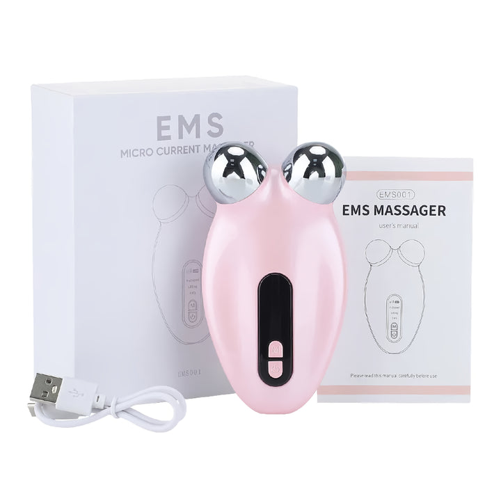 Facial Rejuvenator: Microcurrent EMS Roller & Vibrating Massager