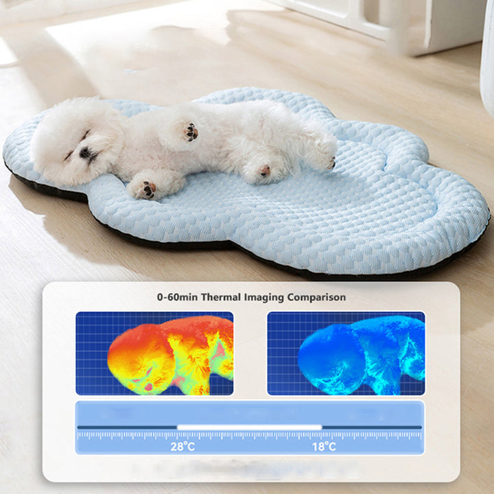 Cloud-Shaped Cooling Pet Mat for Small to Medium Dogs