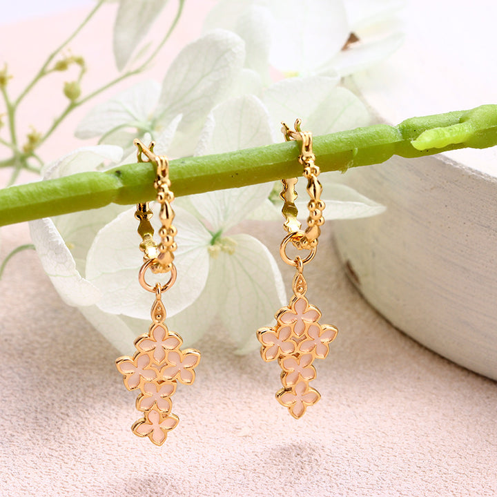 Light Luxury Flower Language Fashion Enamel Flower Earrings