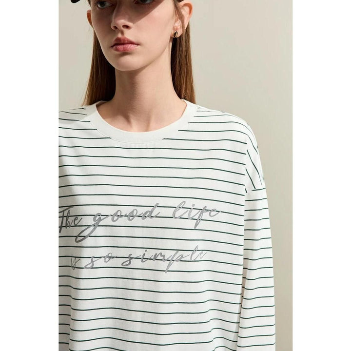 Casual Striped Cotton T-Shirt