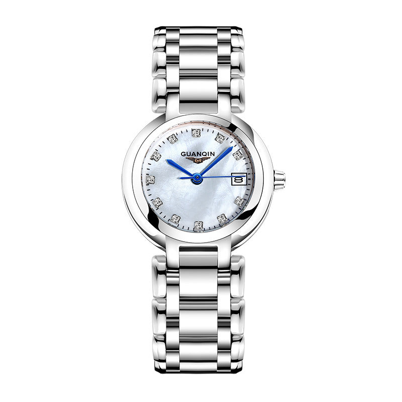 High-end ladies compact steel band watch