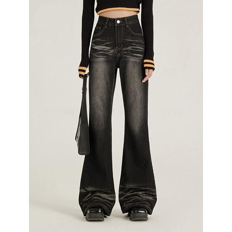 Trendy High-Waist Flare Jeans