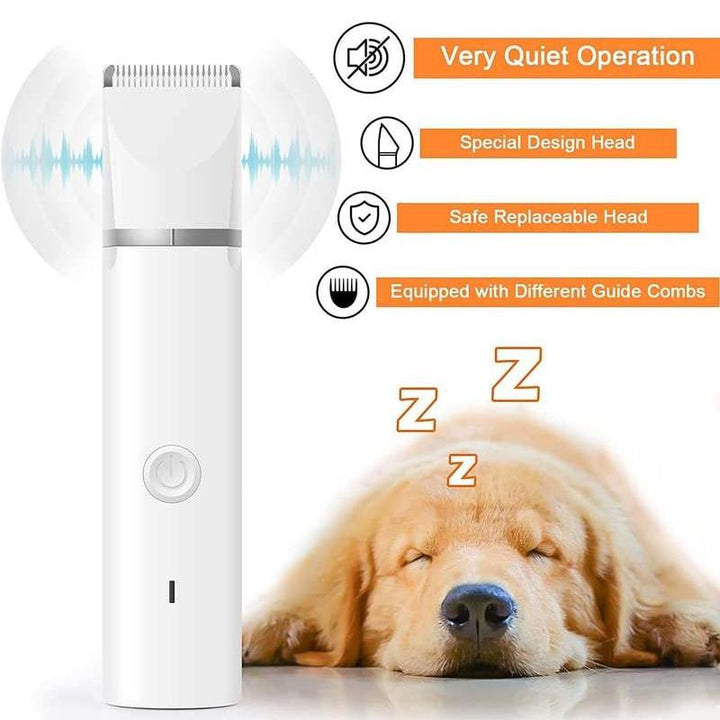 Professional Dog Clippers Grooming Kit - Low Noise Cordless Paw Trimmer & Nail Grinder