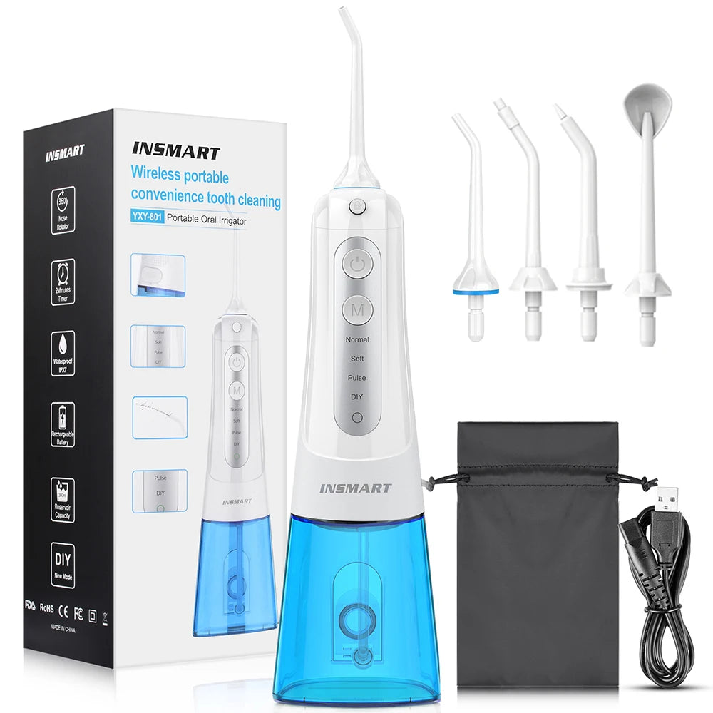 Portable Waterproof Oral Irrigator - Rechargeable Water Flosser