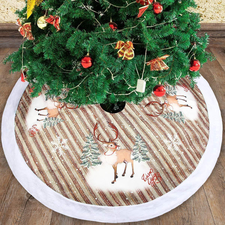 Christmas Tree Bottom Decoration Tree Skirt 98cm Flannel Old Man Tree