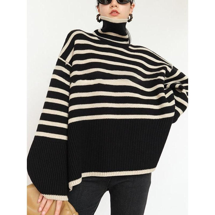 Striped Turtleneck Sweater