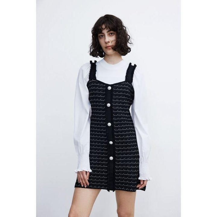 Autumn Socialite Patchwork Knitted Dress