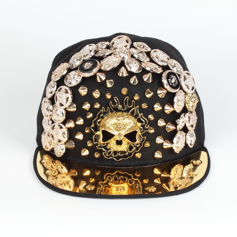 Men Women Skull Leopard Head Rivet Baseball Cap