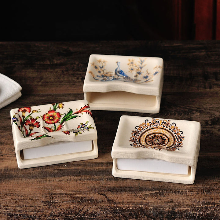 Elegant European Ceramic Soap Box with Double Drain