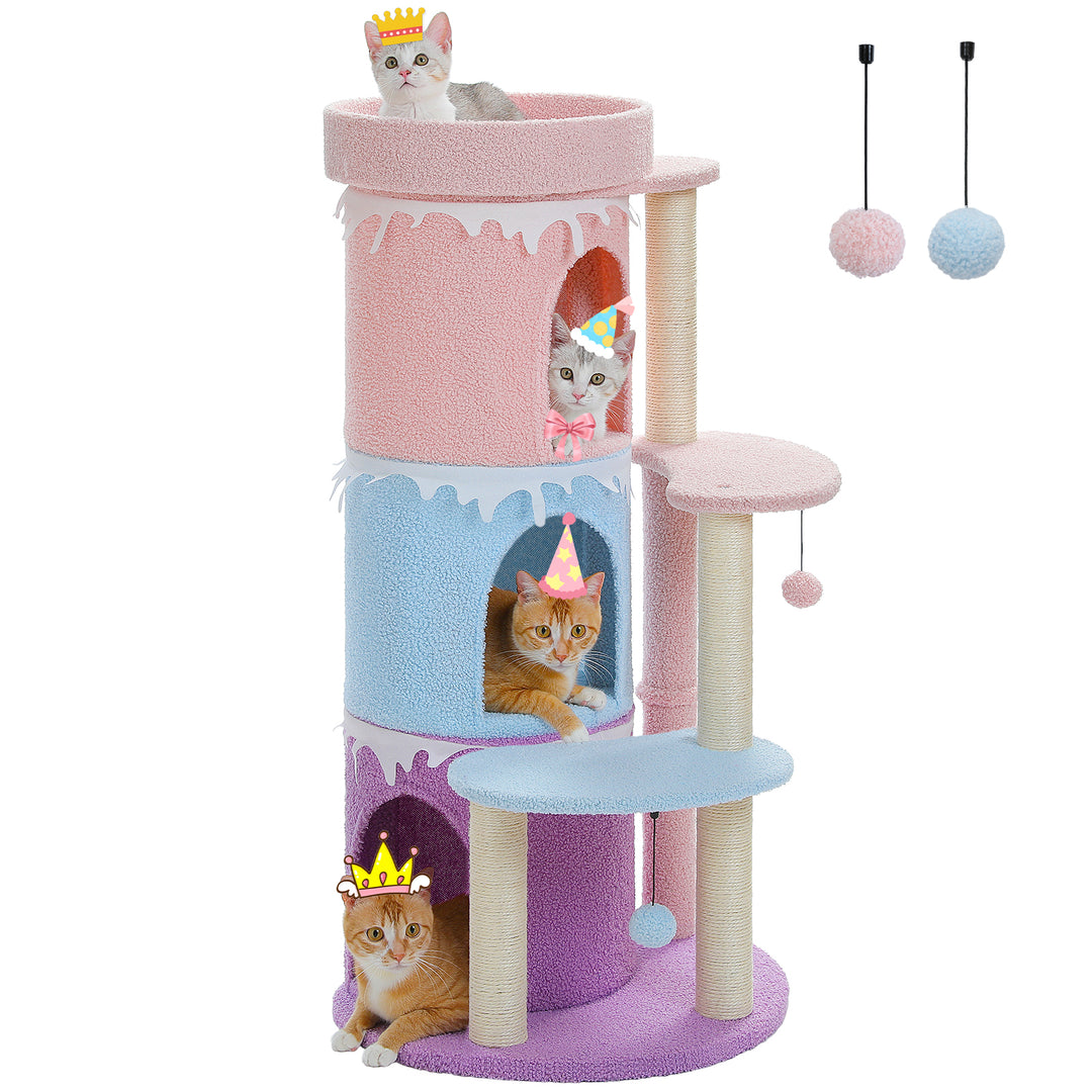 Multi-Level Cat Tree Tower with Large Perch and Sisal Scratching Posts for Indoor Cats