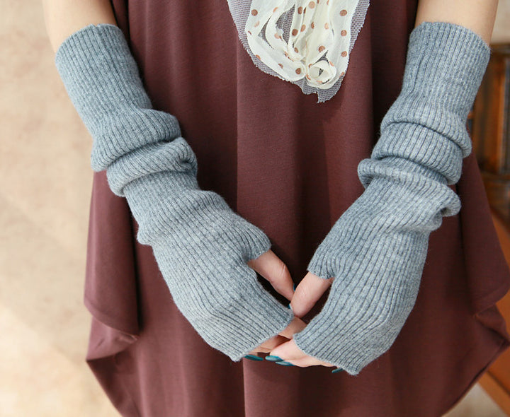 Women Autumn And Winter Long Thick Cashmere Arm Sleeves