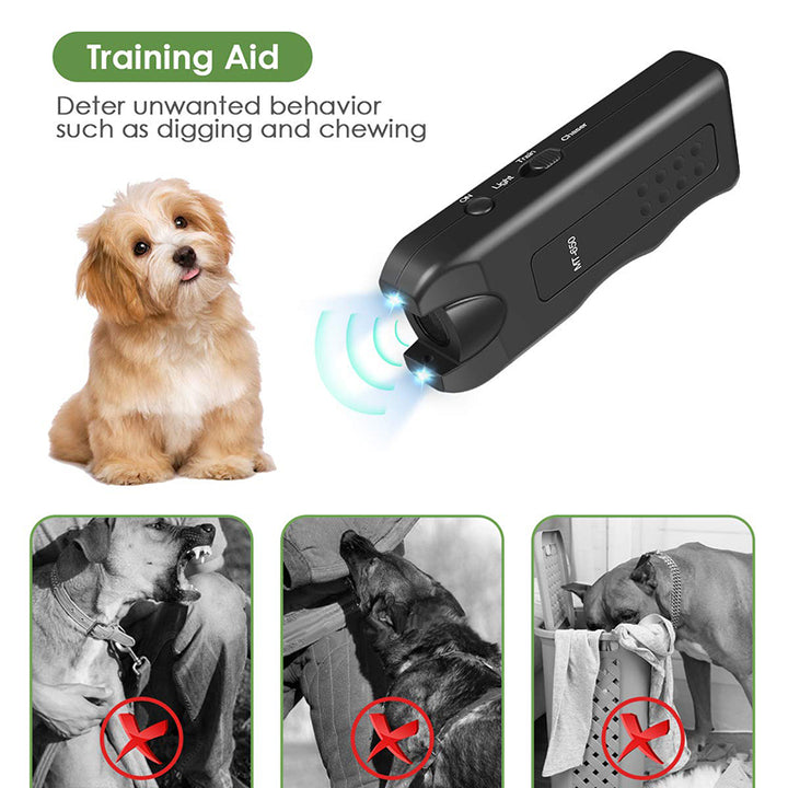 Ultrasonic Dog Repeller and Anti-Bark Training Device with 65ft Range