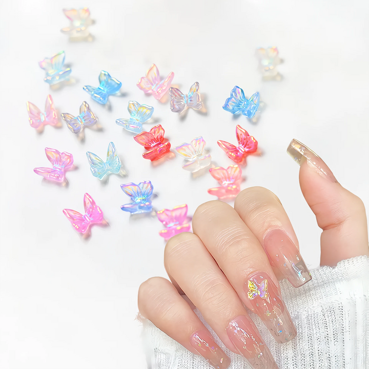 Colorful Aurora Butterfly Nail Charms