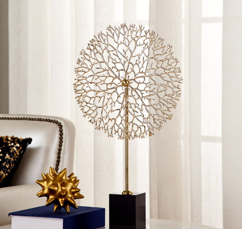 European Entry Lux Metal Sea Tree Coral Decoration Living Room Entrance Crafts Display