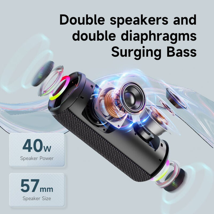 Portable 20W Waterproof Bluetooth Speaker with Dual Pairing and 3D Surround Sound