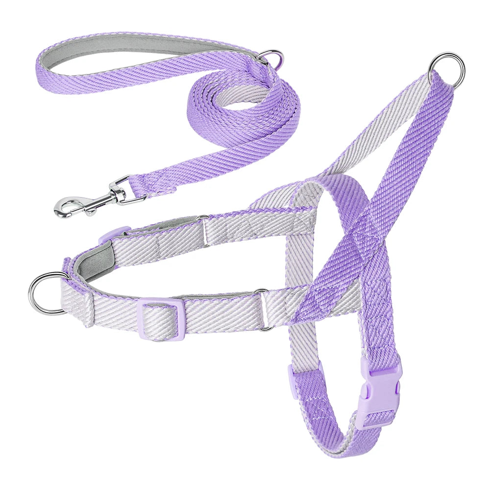 Adjustable No-Pull Dog Harness and Leash Set - Soft, Durable, Lightweight for Pitbull and All Breeds