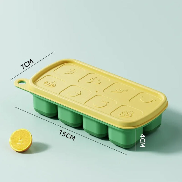 Compact Silicone Ice Cube Tray with Lid for Drinks and Cocktails